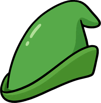 Margaret Dismukes Massad&rsquo;s Tiny Talks icon: a green Peter Pan hat